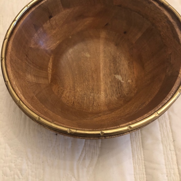 Pier 1 metal and wood bowl - Picture 1 of 3
